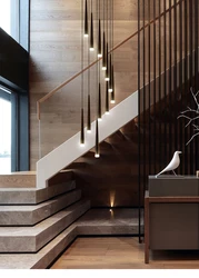 Stair chandelier simple modern atmosphere duplex apartment building The bedroom The Nordic restaurant loft rotati Long droplight