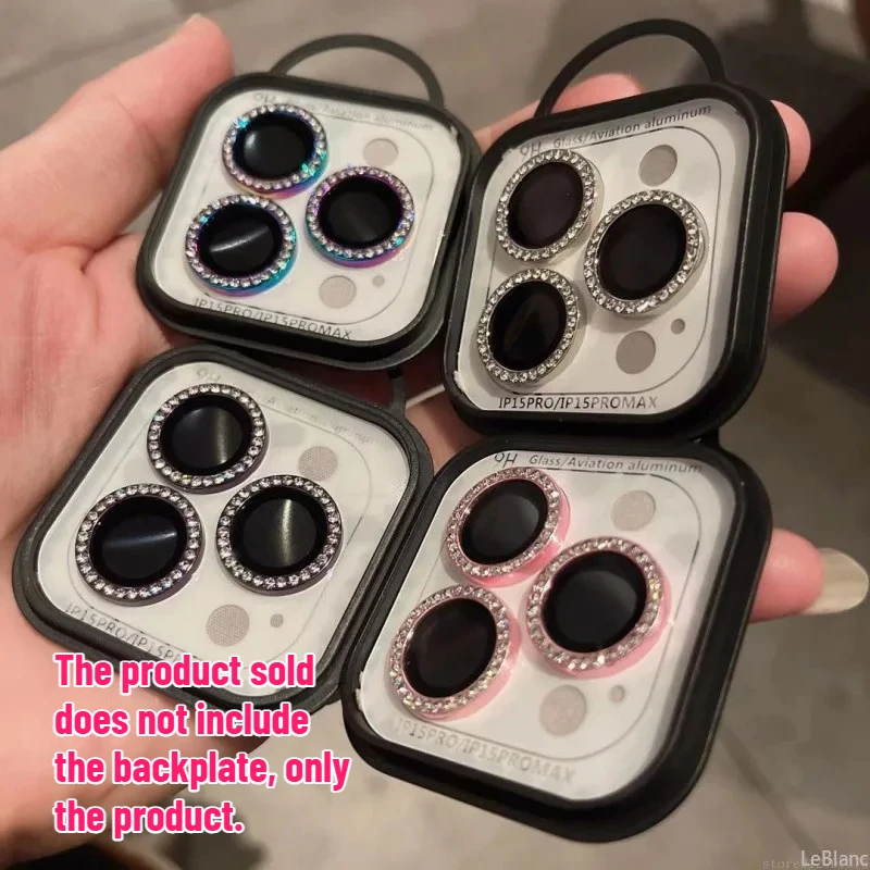 2/3pcs Diamond Camera Lens Protector For iPhone 15 14 Pro Max 12 13 14 15 Plus 16 12 13 Pro Max Bling Glitter Metal Camera Glass