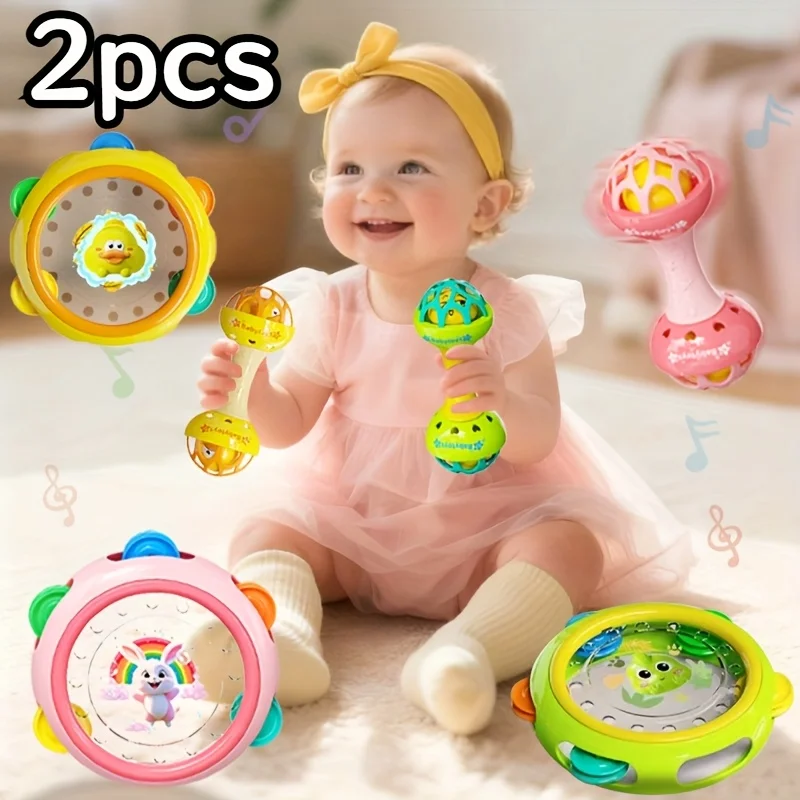 Set di 2 tamburi per bambini che fanno suoni quando lo stress, perfetti come regalo per Natale, Capodanno e Ringraziamento