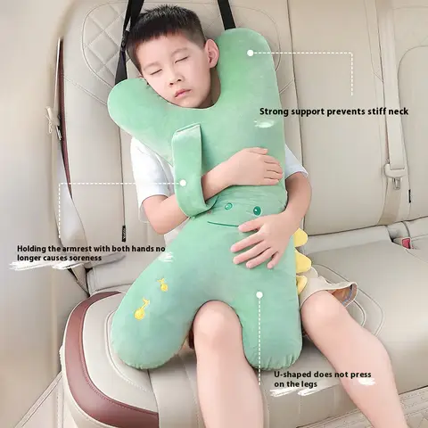 어린이를위한 자동차 좌석 벨트 베개 플러시 귀여운 자동차 인테리어 액세서리 안티 질식 목 보호대 범용 뒷좌석 자동차 목 베개