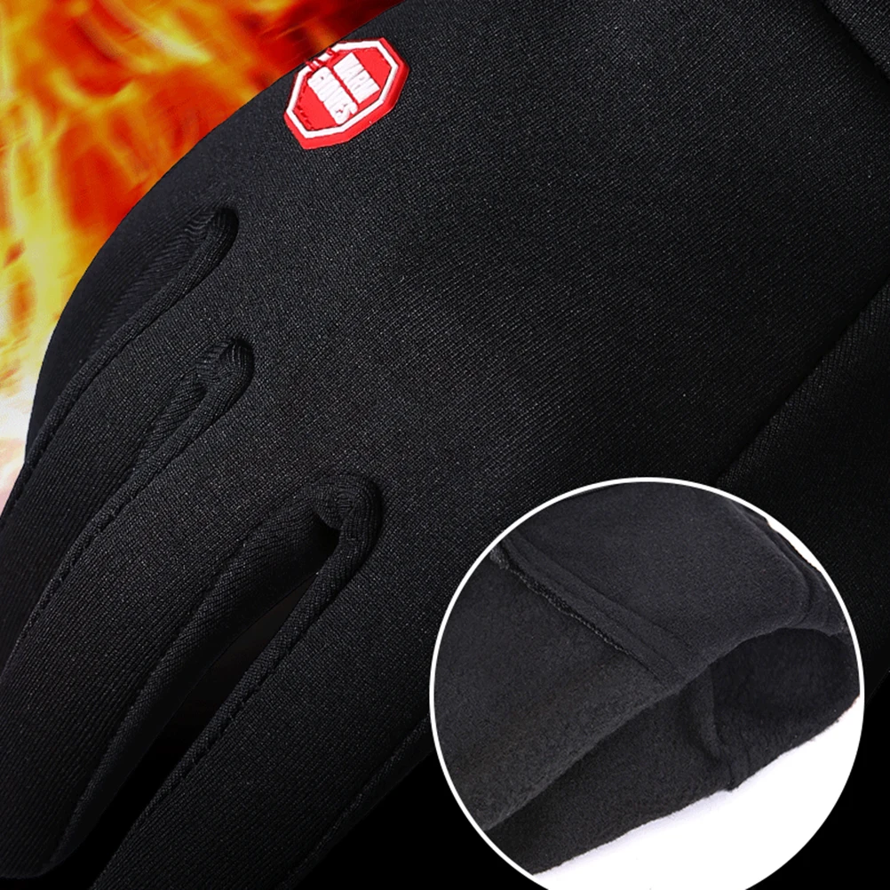 

Gloves Winter Sports Full Finger Outdoor Warm Black Man Cycling Touchscreen Windproof Thermal Gloves For Phone