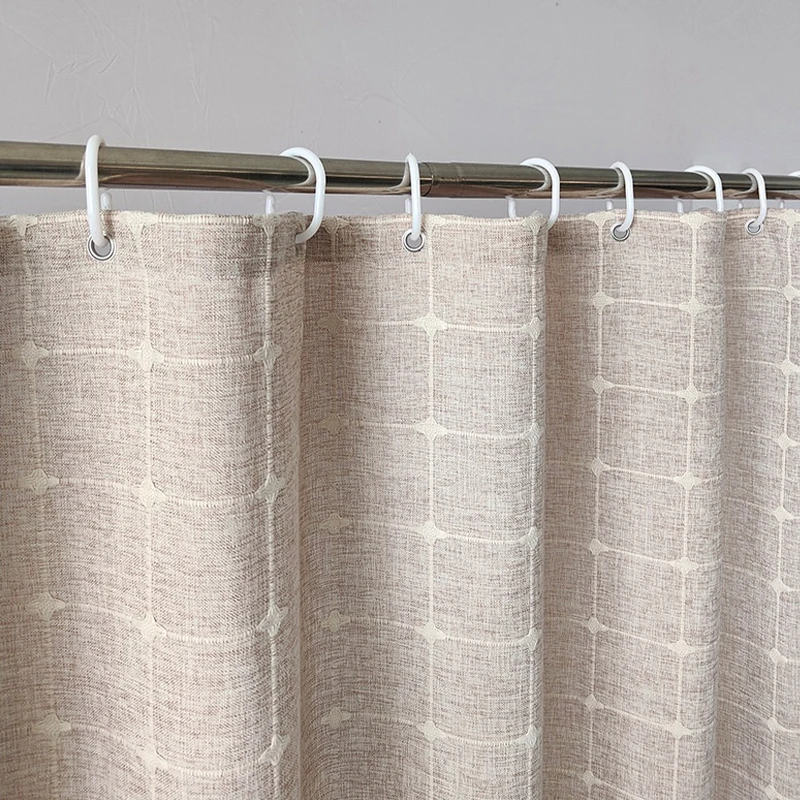 Thick Imitation Linen Shower Curtain Waterproof Bath Curtains For Bathroom Bathtub Decor Luxury