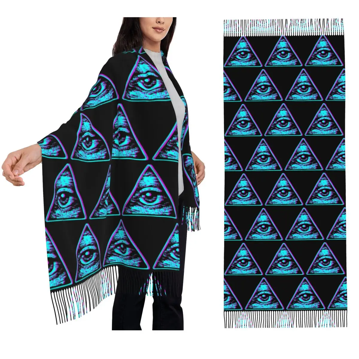 

Eye Illuminati Scarf Tassel Scarves for Women Soft Warm Shawls and Wraps Long Fall Winter Shawl Wrap