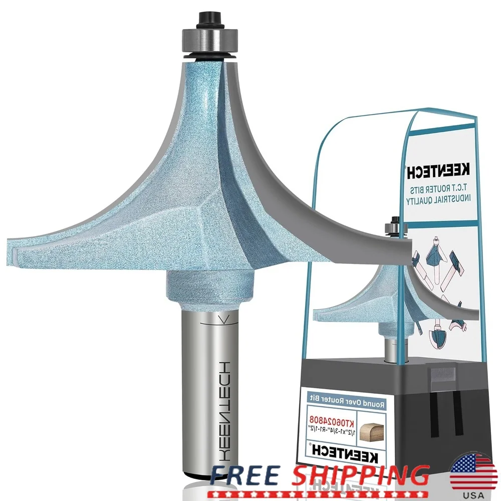 

Wood Router Bit 1/2 Inch Shank Round Over C4 Carbide Edge Forming Tool Cabinet Furniture Guitar Projects