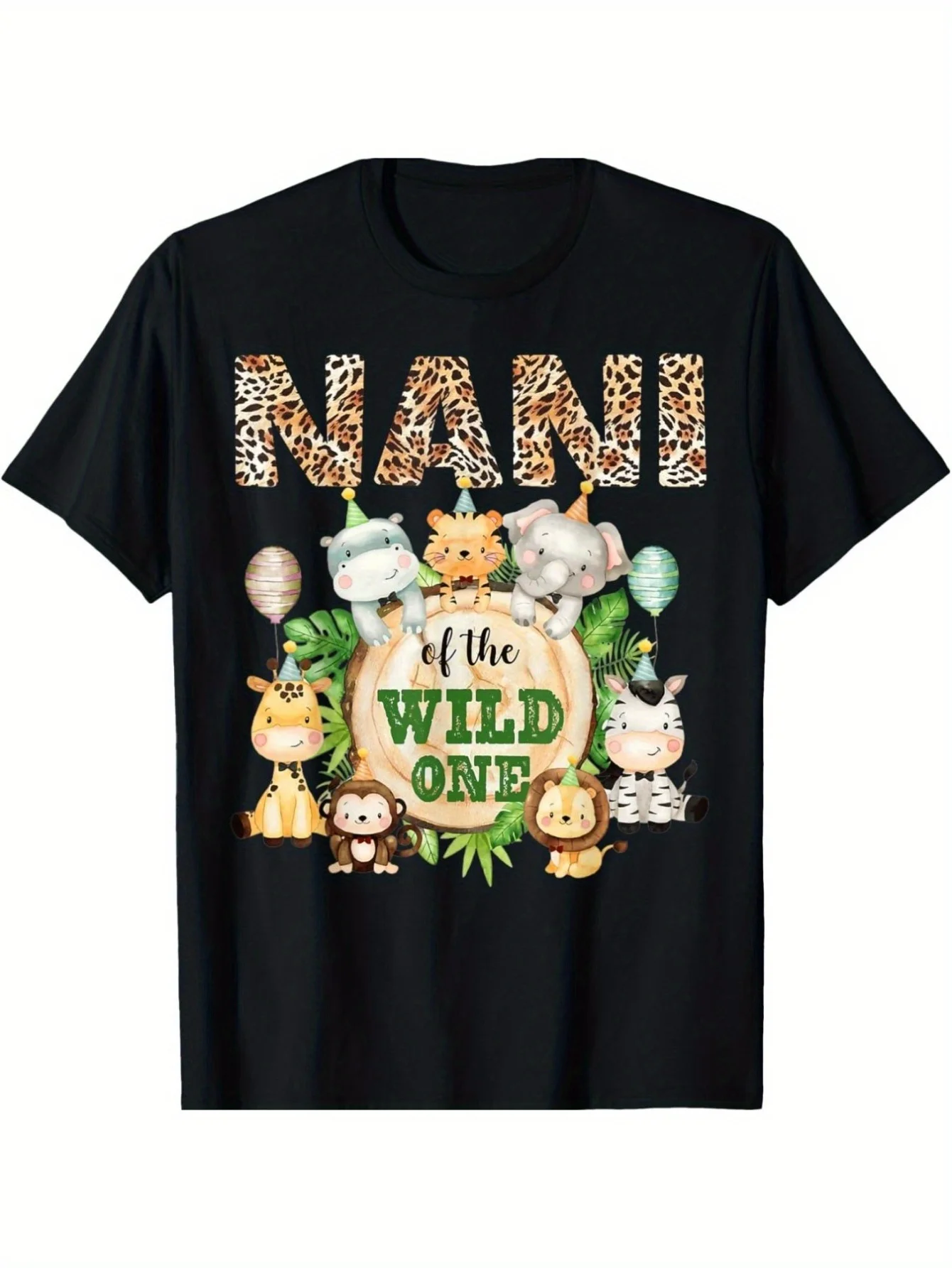 

Nani of the Wild One" 1st Birthday Safari Family Matching T-Shirts - Ultra Soft & Breathable Cotton,