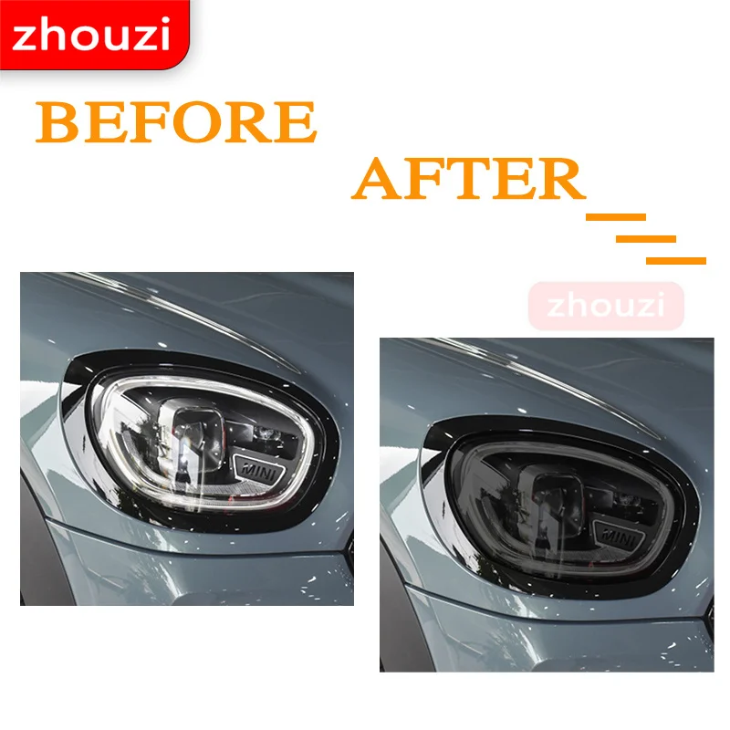 For MINI Cooper Countryman F60 JCW Car Headlight Protective Film Headlamp Restoration Transparent Black TPU Sticker Accessories