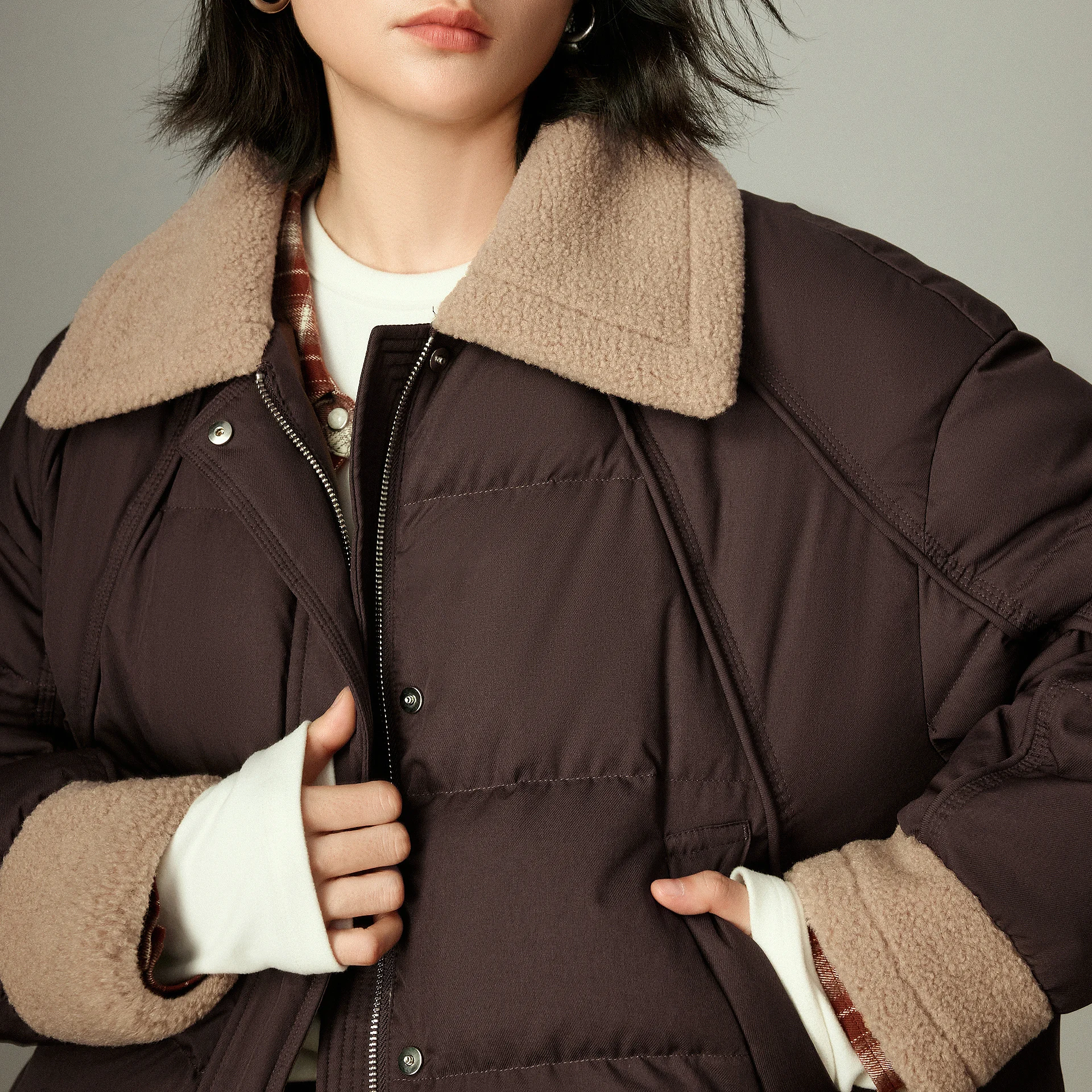 TOYOUTH chaquetas de plumón para mujer 2025 invierno nuevo 90% abajo inteligente Casual borroso bloqueado de Color ropa de abrigo cálida suelta