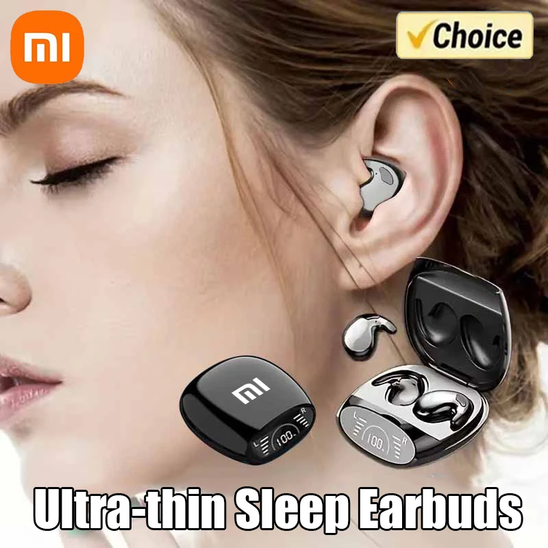 Xiaomi Sleep Auricolari invisibili Cuffie minuscole Sport Stereo Bluetooth 5.3 Auricolare Cuffie wireless con cancellazione del rumore nascoste