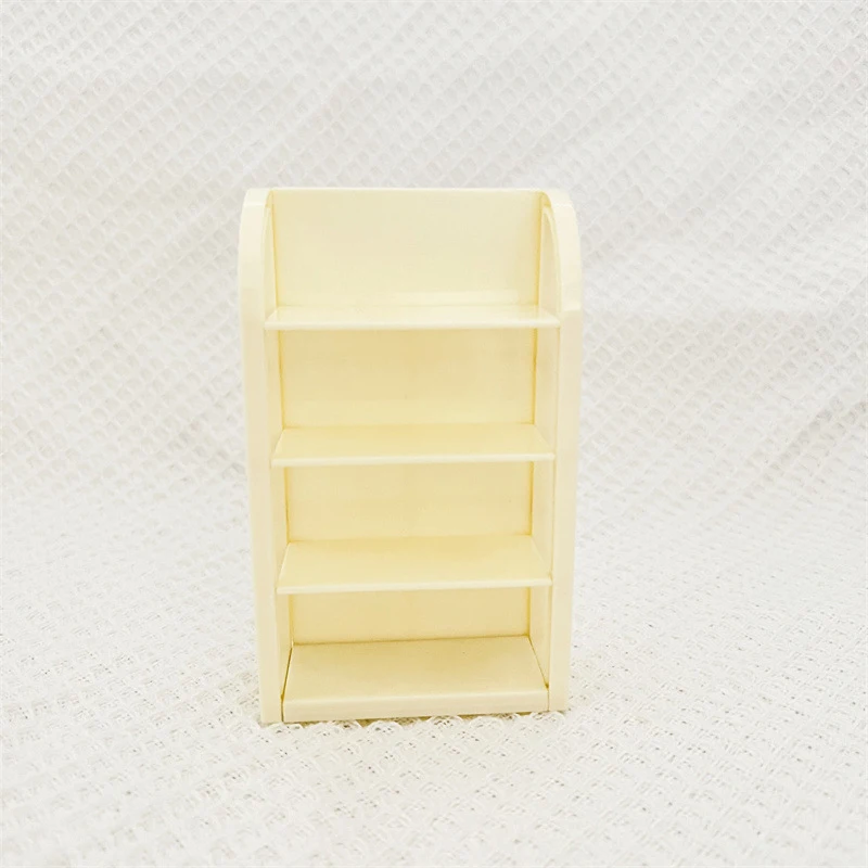 Dollhouse Miniature Supermarket 4-layer Shelves Food Drink Display Scene Furnishings Display Cabinet Emulational Furniture Model