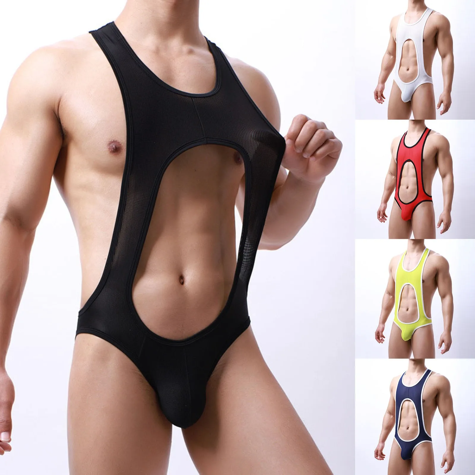 이국적인 셔츠 남성용 고급 메쉬 통기성 속옷 패션 남성용 청소년 탱크탑 터틀 미트