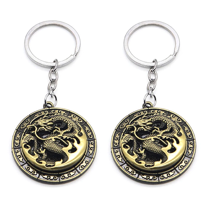 Metal Dragon Pendant Key Chains Dragon God Peripheral Fashion Vintage Chinese Animal Keyring Souvenir Accessories Gift