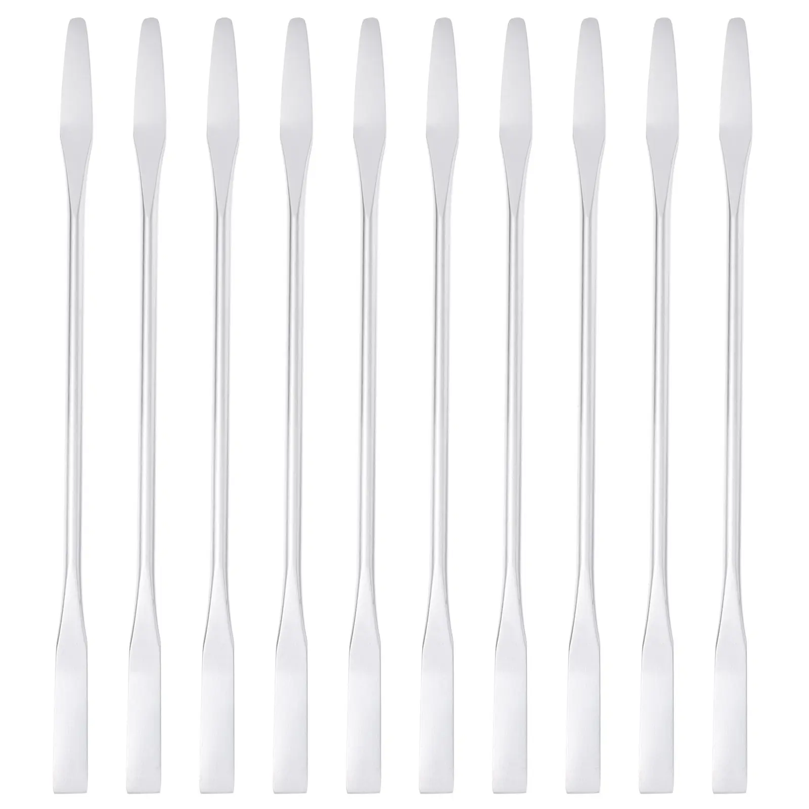 

10Pcs High Quality Stainless Steel Cosmetics Stirring Rod Set for Makeup Spatula Manicure Mixing Stick Compact Sanitary Beauty