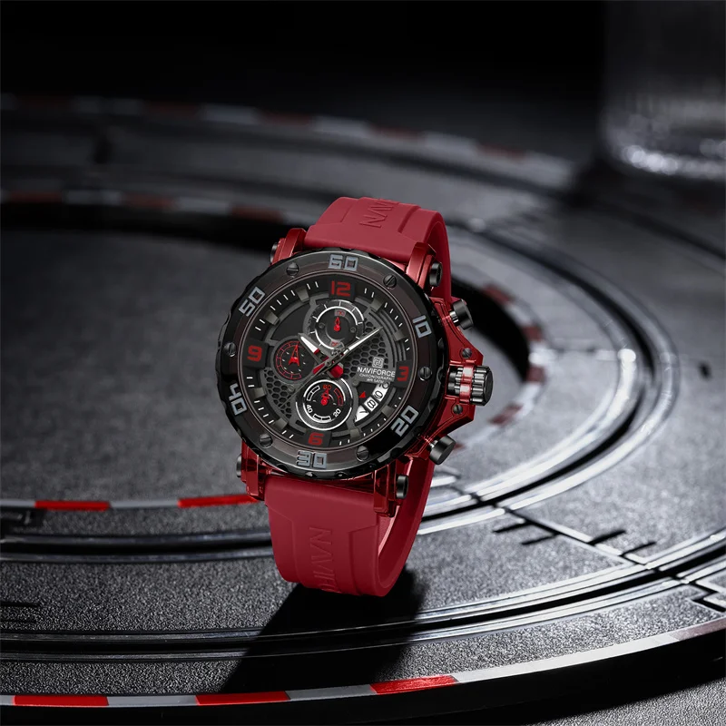 Новый стиль NAVIFORCE мужские наручные часы противоударные 5ATM водостойкие высококачественные часы с силиконовым ремешком для мужчин кварцевые спортивные мужские часы