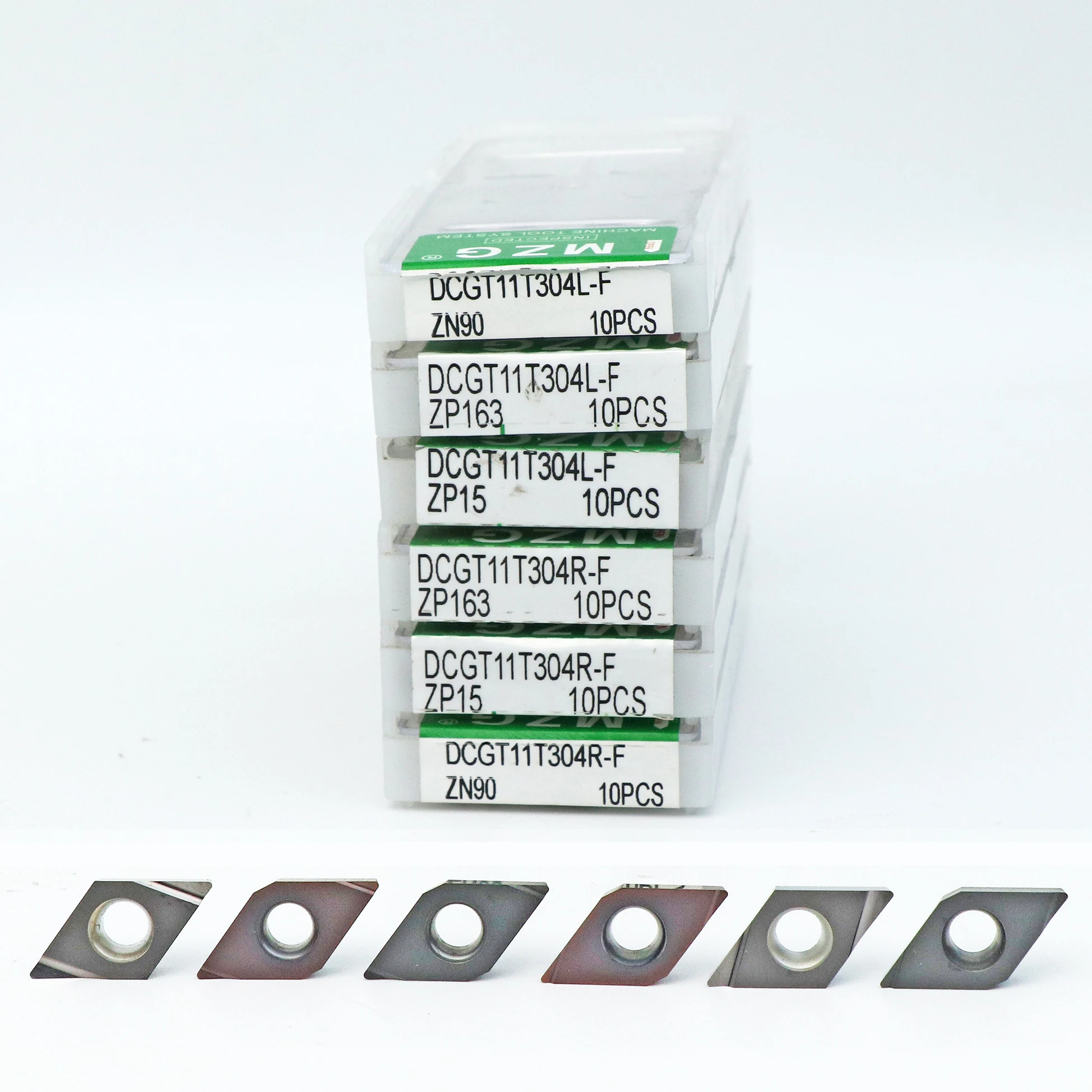 

MZG 10pcs DCGT DCGT11T304 DCGT11T302 DCGT070202 DCGT070204 L-F R-F Carbide Insert DCGT 070204 11T304 for Stainless Steel