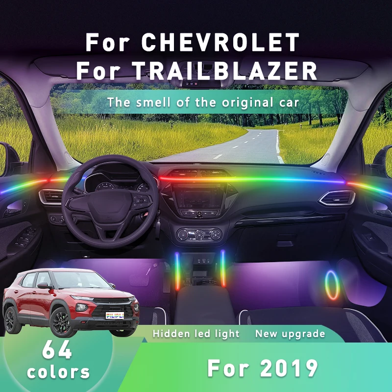

FILIPLI для 2020, для CHEVROLET TRAILBLAZER, окружающее освещение, гаджет, украшения, аксессуары, 64-цветное украшение автомобиля, приложение, пульт дистанционного управления