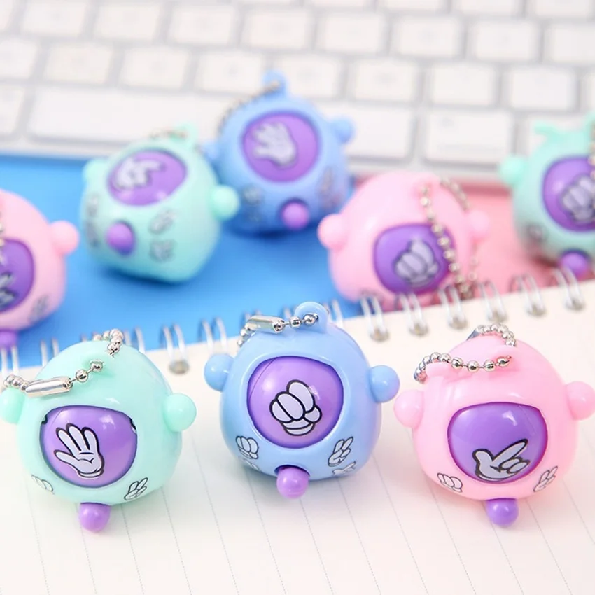 Rock Paper Scissors Egg Keychains - Cute Mini Game Key Rings for Kids Party Favors Backpack Bag Pendant Decor Supplies