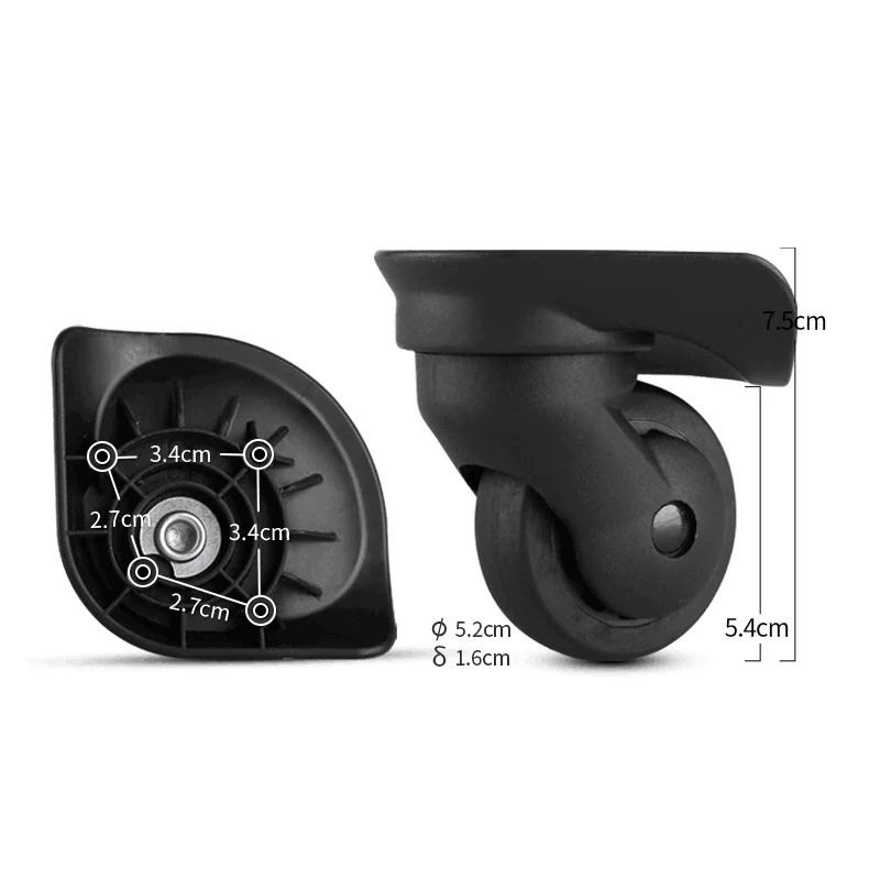2PCS/Set W076 Wheels For Suitcase Universal Wheel Trolley Wheels Luggage Accessories Replacement Spare Parts Smooth Wear-resista