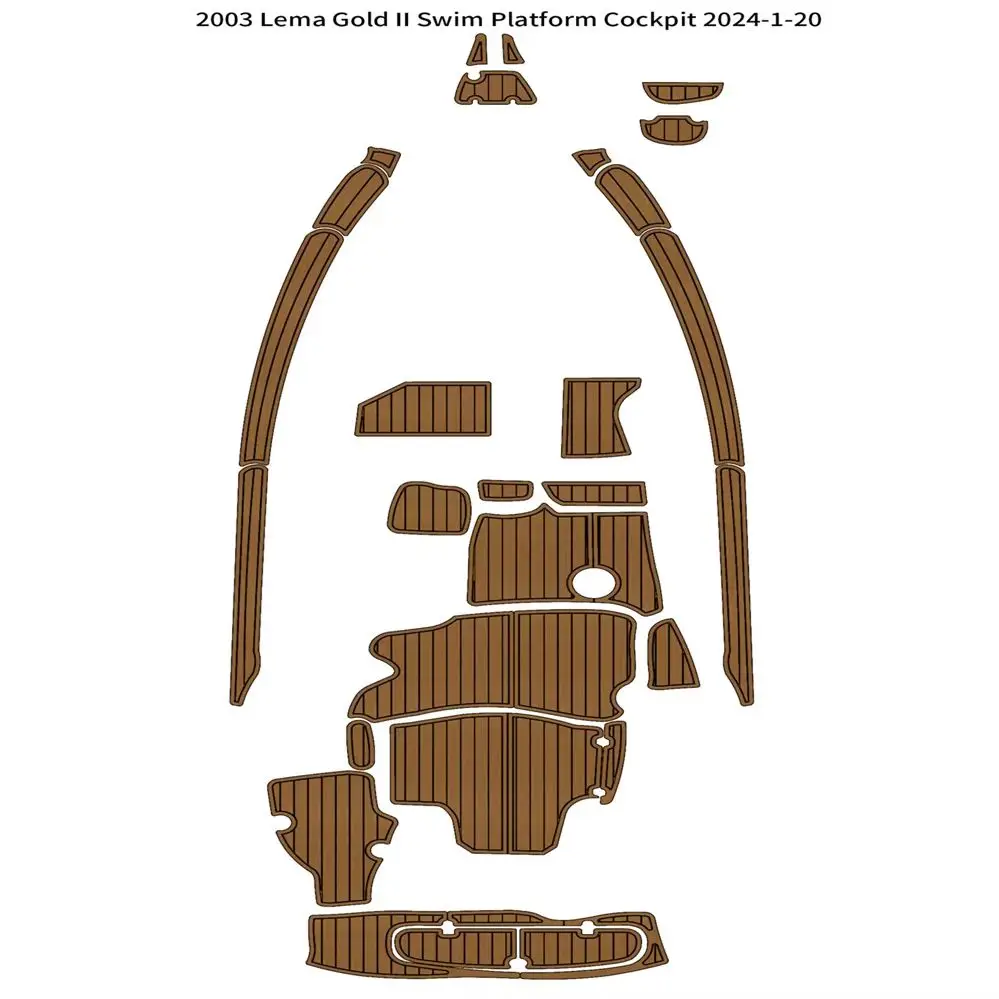 

2003 Lema Gold II Swim Platform Cockpit Pad Boat EVA Foam Faux Teak Deck Floor Mat SeaDek Gatorstep Style Self Adhesive K4PA