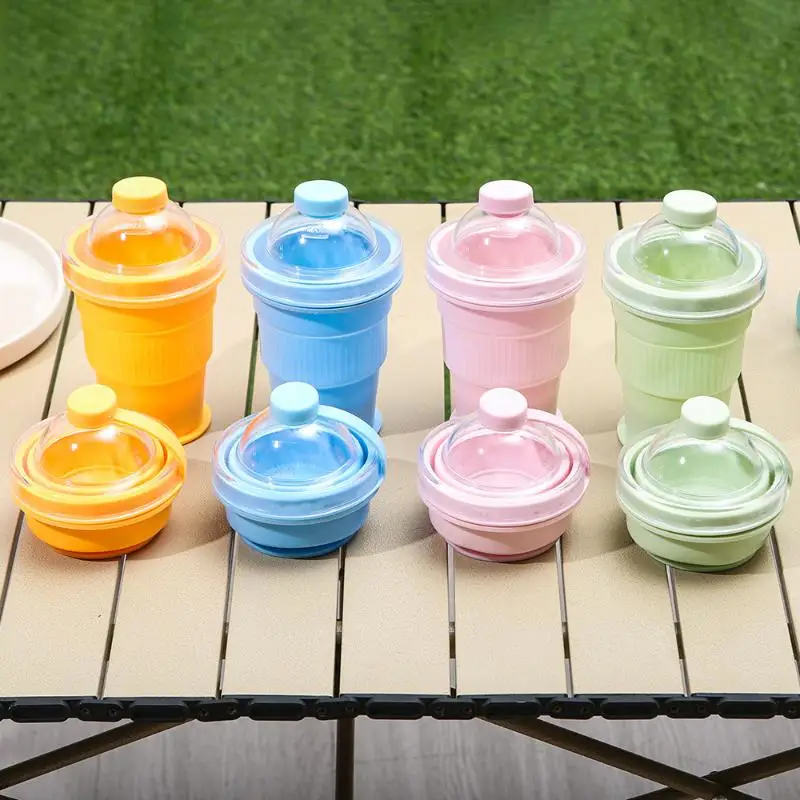 Foldable Silicone Ice Ball Maker Cup Ice Mold For Cocktails Large Sphere Easy Release Reusable Freezer Travel Mug