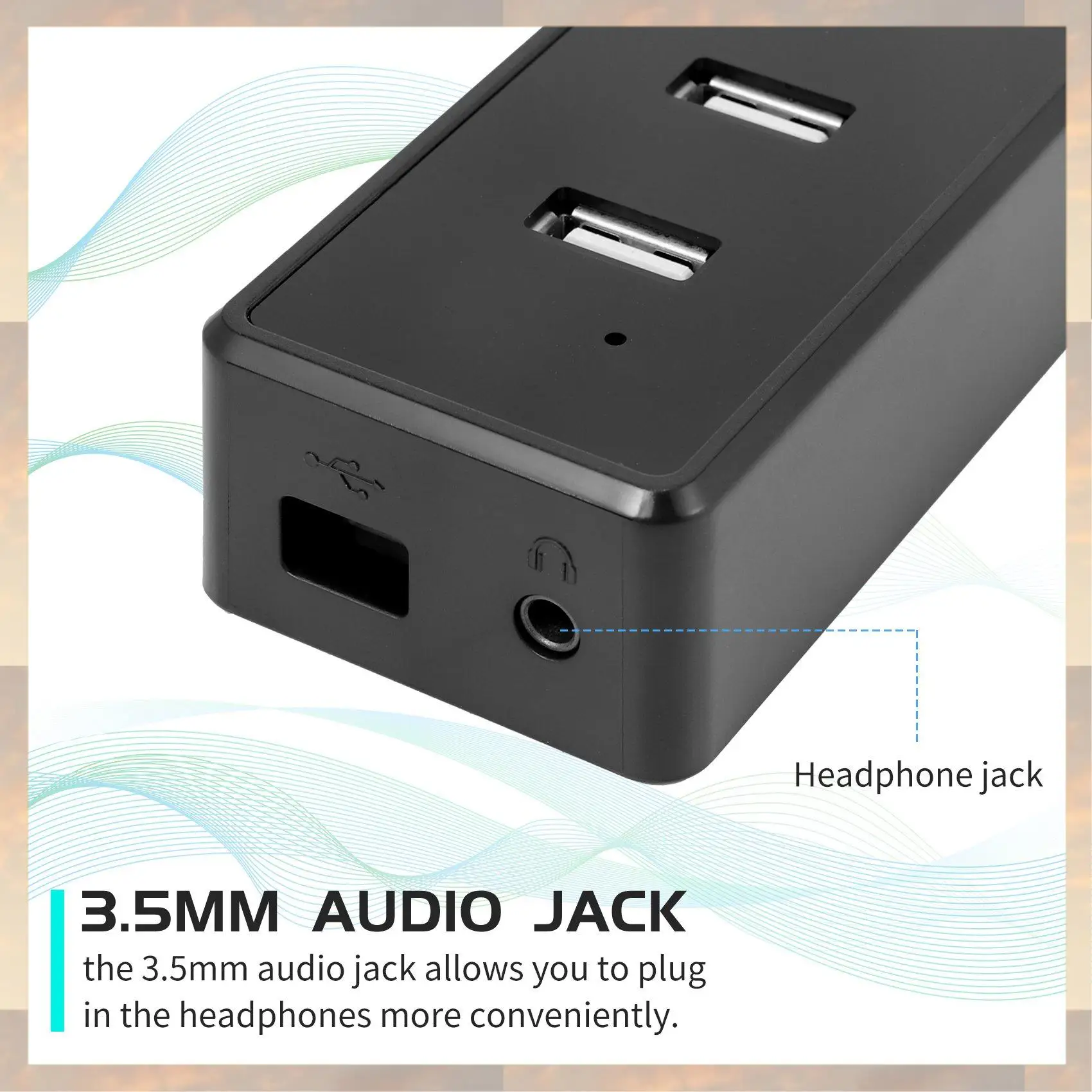 L72A-3 In 1 Computer Speakers With Microphone & Hubs USB Conference Speaker, PC Mic For Video Conference