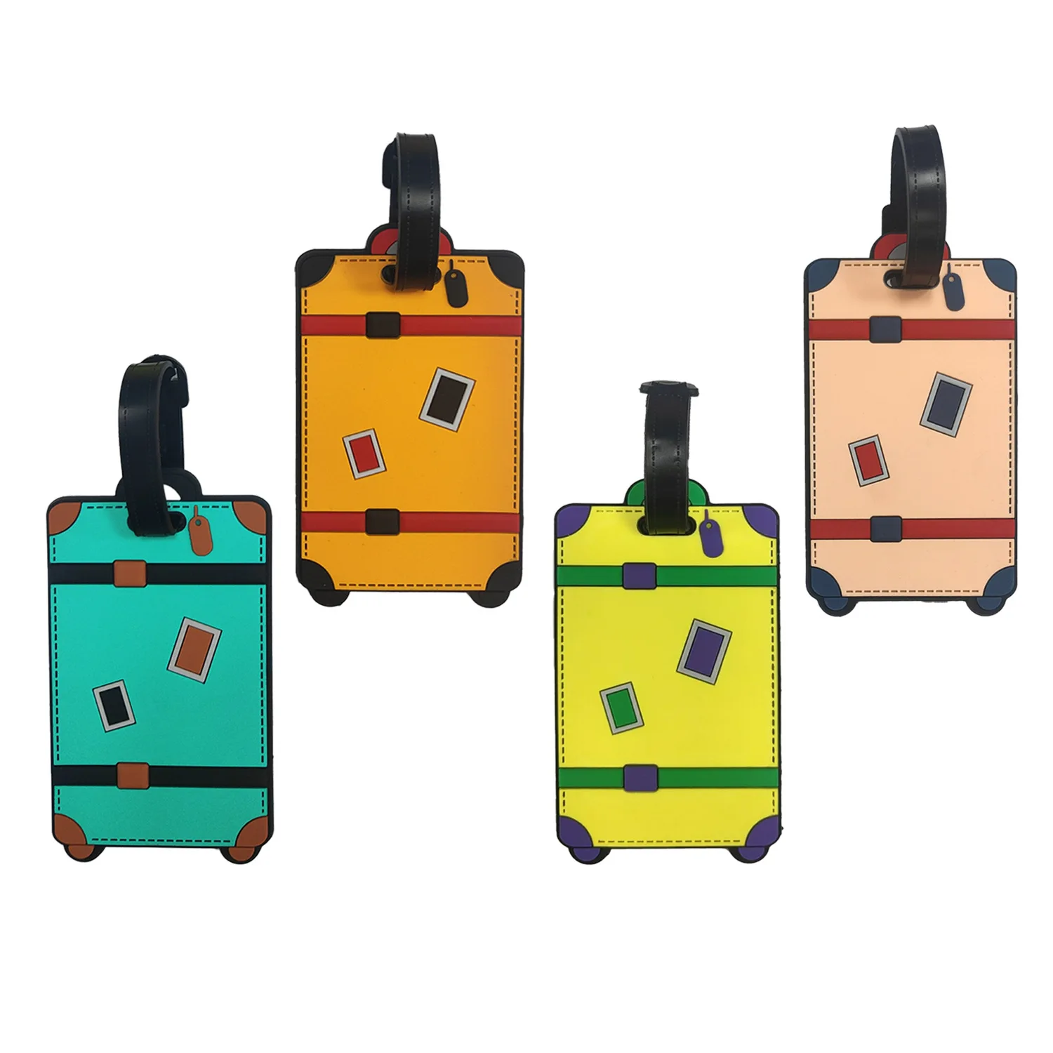 

Милая багажная бирка из ПВХ, дорожные багажные бирки, бирка для чемодана, проверенная бирка с защитой от потерь, идентификационные бирки с адресом, дорожные аксессуары