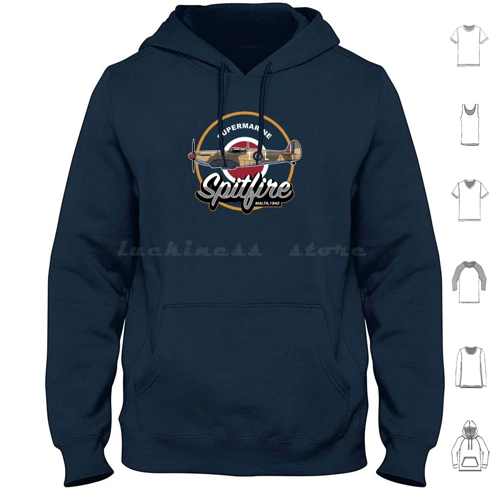Sudaderas con capucha Supermarine Spitfire Malta de manga larga, Malta Air Battle For Malta Raf Spitfire Raf Spitfire Raf Spitfire Raf