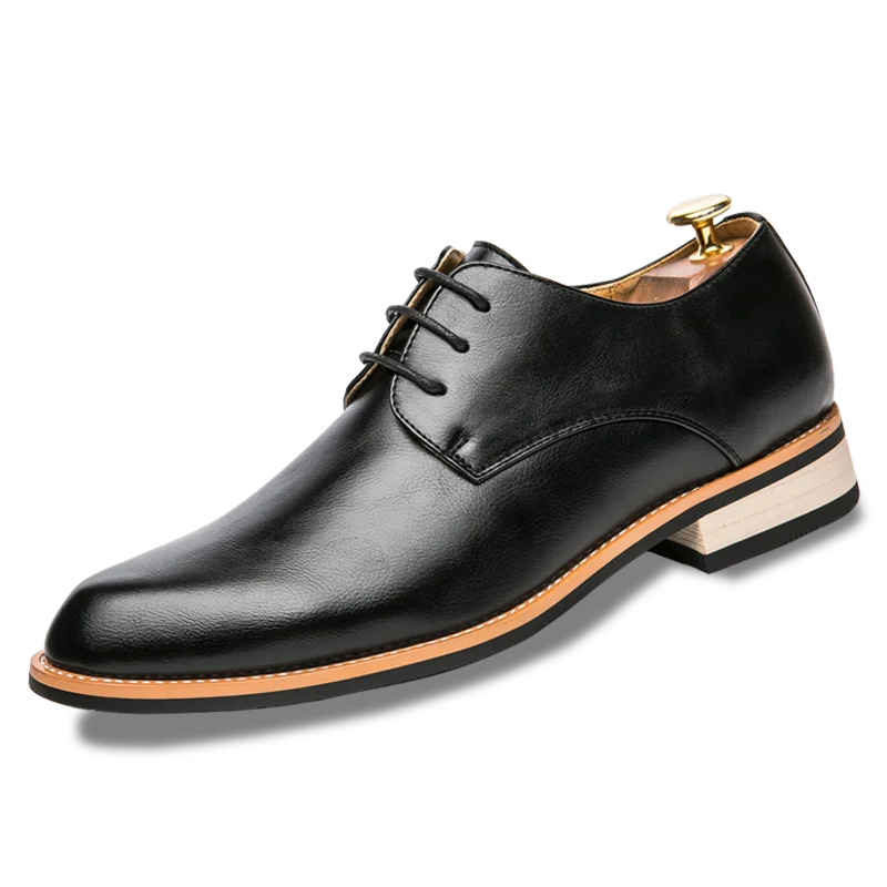 English Style Red Classic Men's Leather Casual Shoes Interview Men's Business Shoes Versatile Pointed Groom's Wedding Shoes