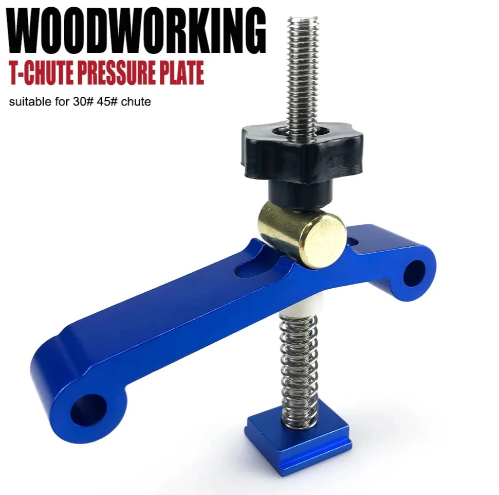 

T-Track Table Clamping System, Includes Miter Track, Adjustable Press Plate & Hold Down Clamps, Woodworking Jig Set