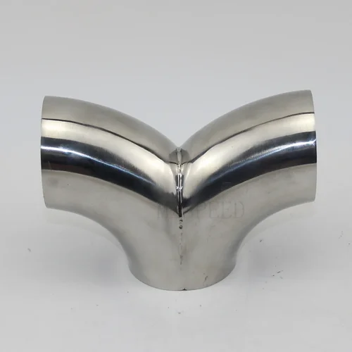 Imagen 2 del producto Tubo de 19-89mm OD soldadura a tope codo en forma de Y 3 vías SUS 304 accesorio sanitario inoxidable divisor casero cerveza vino