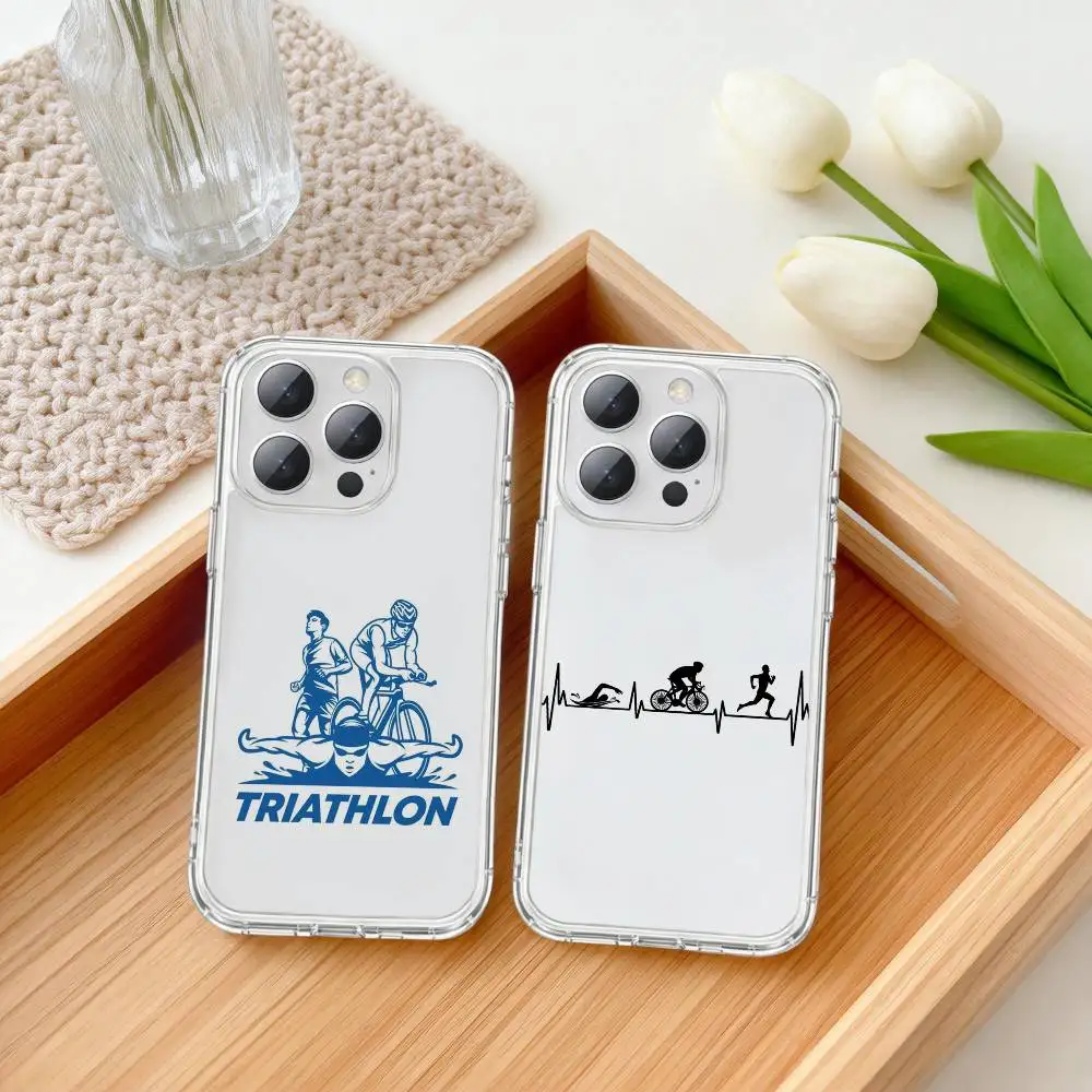 

T-Triathlon Swim Bike Run T-Tri Life Phone Case For iPhone17p 16 15 14 13 12 11 Mini Pro Max Plus Transparent Cover