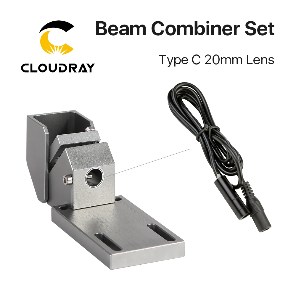 Cloudray New Arrival Beam Combiner Set 20mm ZnSe Laser Beam Combiner + Mount + Laser Pointer for CO2 Laser Engraving Machine