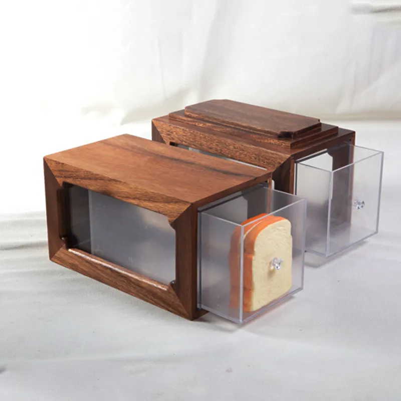 Hotel buffet Toast storage box Display box 2 layers solid wood visual bread frame Shabili beech frame