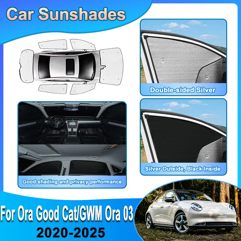 

For Ora Good Cat 2020-2025 GWM Ora 03 Funky Cat ES11 Car Windshield Sunshade Covers Glass Roof Sun Shade Covers Auto Accessories