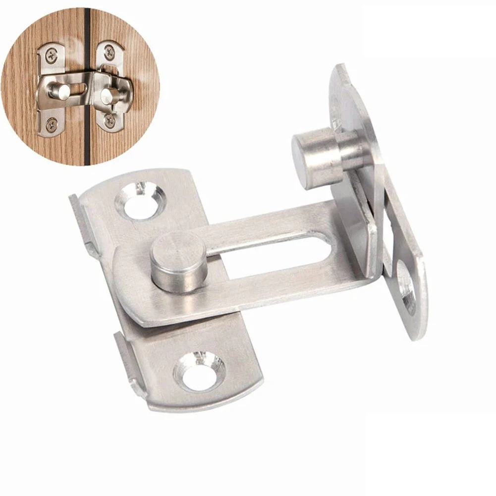 Latch Door Bolt Furniture Small Pet Cage Cabinet Drawer Sliding Door Sliding Lock Stainless Steel 90 Degree Buckle Hasp