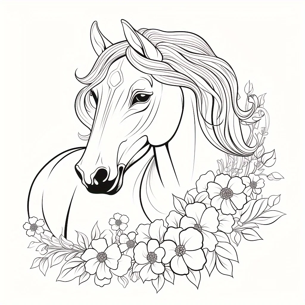 28 صفحة كتاب تلوين عالم الحصان الجميل لتقليل التوتر للبالغين |   كتاب تلوين لتخفيف التوتر وتقليل المزاج