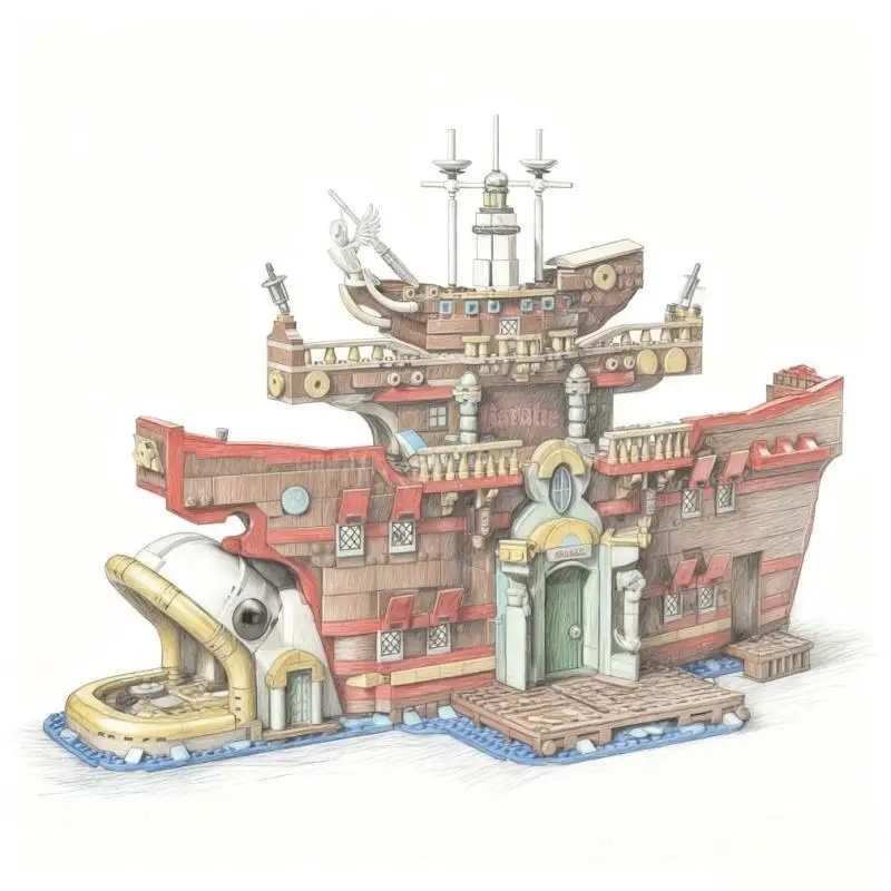 Nuovo blocco 3402 pezzi modello ristorante galleggiante assemblato blocchi di mattoni adatti per regali di compleanno di Natale per bambini