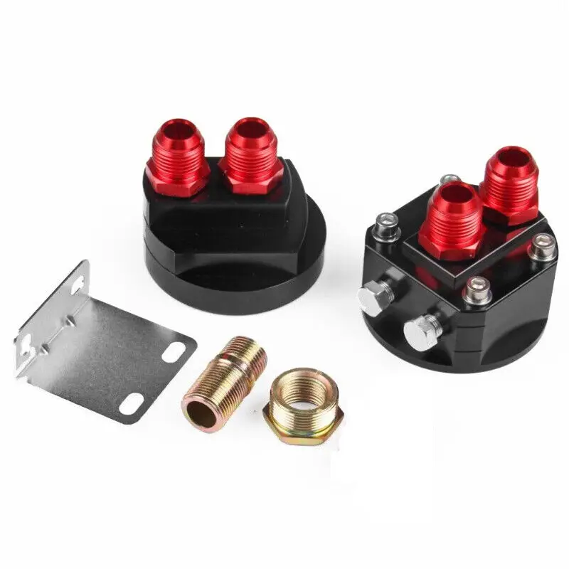 Universal Oil Filter Relocation Male Sandwich Fitting Adapter Kit 3/4X16 /20X1.5