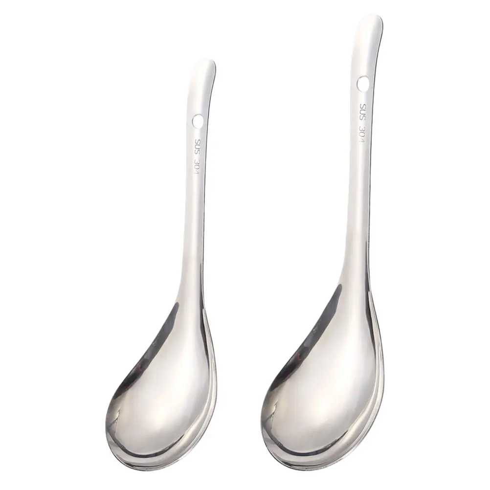 

2Pcs Stainless Steel Rice Spoons Non-Stick Kitchen Scoops Cooking Spoons for Home Restaurant Supplies Rice Scoops