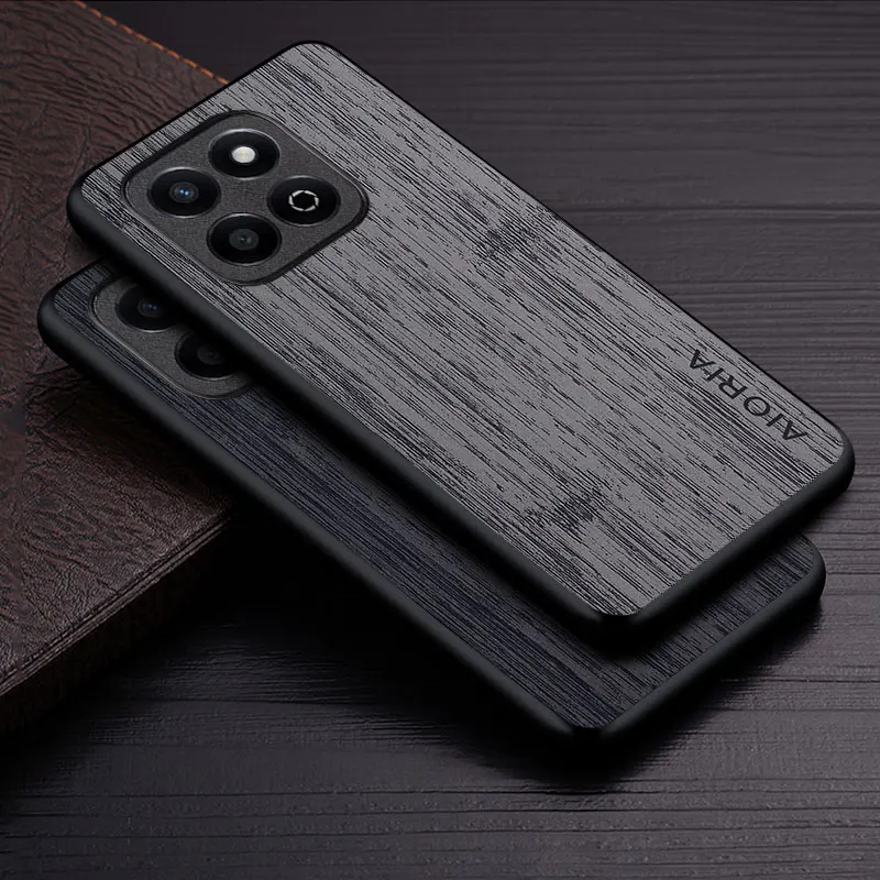 Hülle für Honor 200 Smart Pro 200 Lite 5G Funda Bambus-Holzmuster Leder-Handyhülle Luxus-Coque für 200 Smart Case Capa