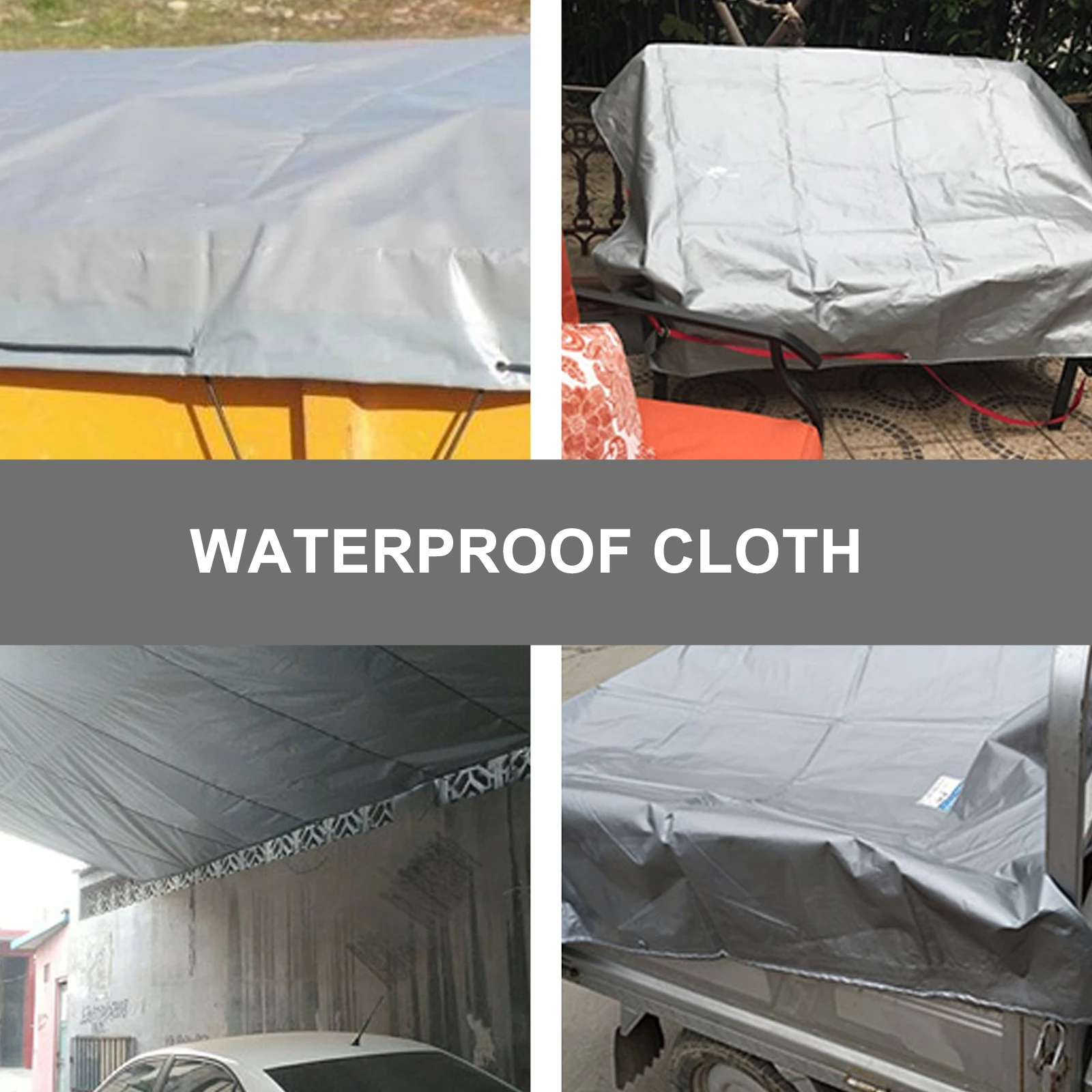 

1pc Waterproof Tarpaulin Film Sunproof Rainproof Protection Cloth Durable Pe Material Reusable Outdoor Equipment Cover