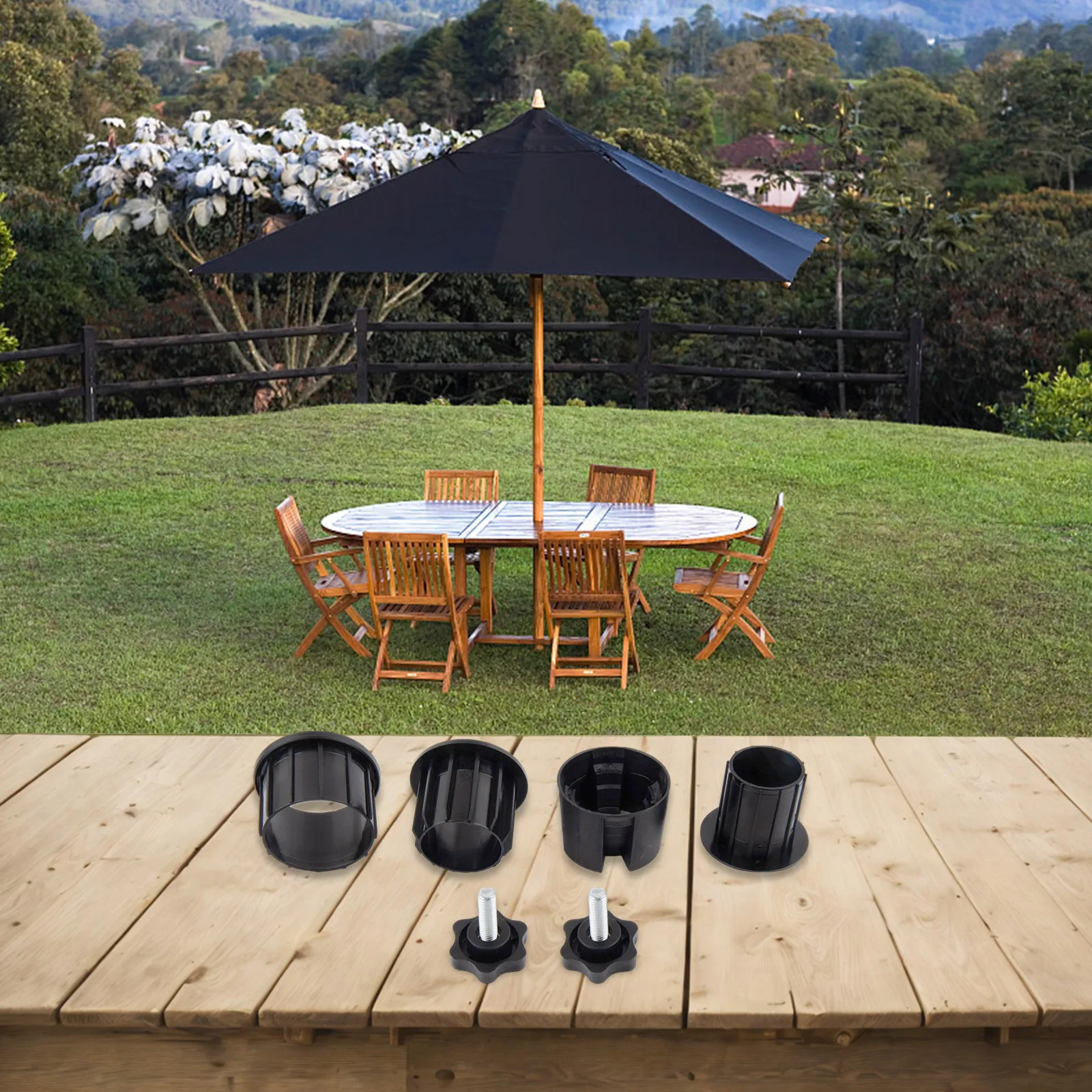 

Установки на открытом воздухе Аксессуары для зонтов для патио Простая установка Аксессуары для зонтов Пляжный зонт Расширенная стабильность Характеристики