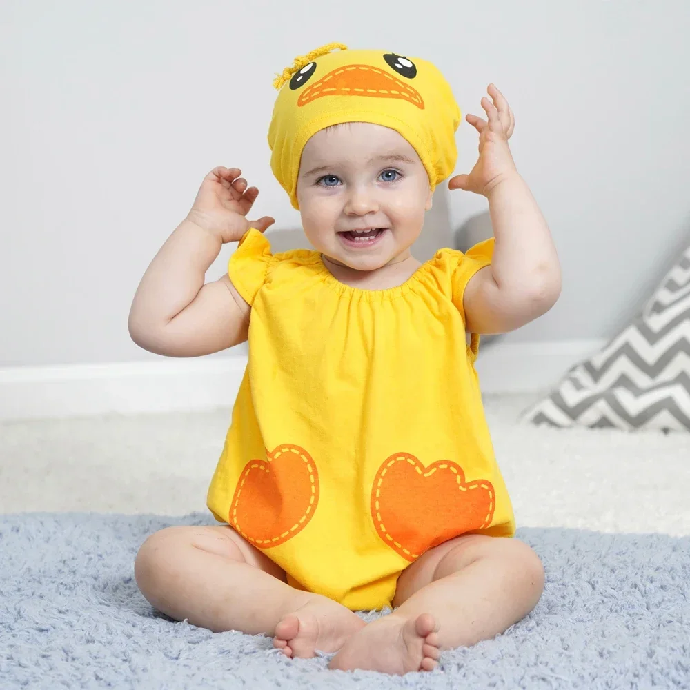 Infant Toddler Baby Cartoon Dinosaur Panda Chef Duck Cowboy Costume Summer Short Rompers Bodysuit Halloween Fancy Dress