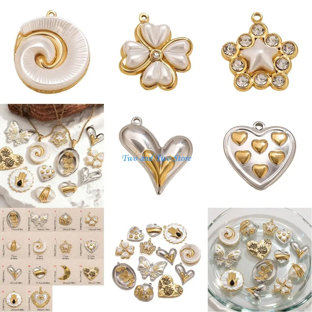 HX6F مجوهرات قلب عصرية على شكل فراشة بلونين من الفولاذ المقاوم للصدأ هدية للنساء