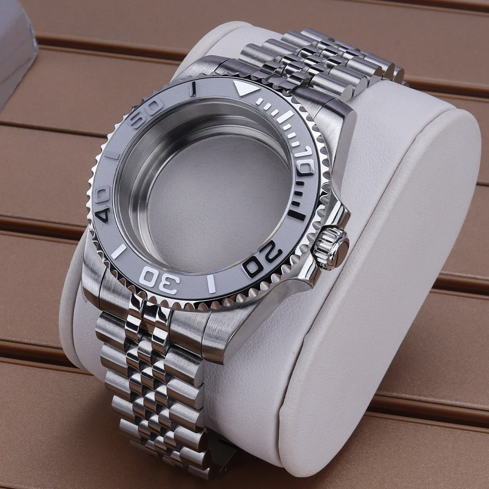 

Silver 40mm 20ATM Diver Watch Case Bracelet Sapphire Glass For SUB NH35 NH36 GMT NH34 Eta 2824 Miyota 8215 Movement Slide Buckle