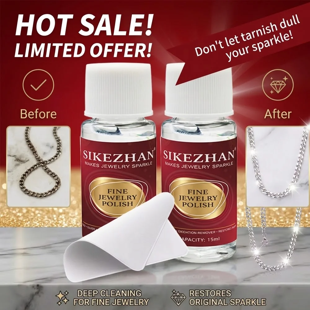 Jewelry Polish Cleaner for Fine Silver Gold Diamond Rings Necklace Watch Oxidation Tarnish Removal Restores Original Sparkle Pro