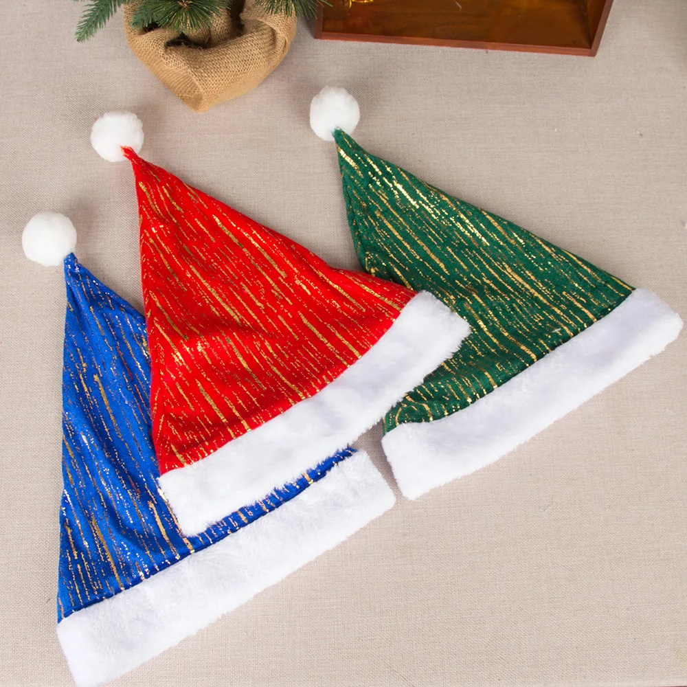 Christmas Decoration Red Santa Claus Hat Christmas Hat Velvet New Year Gift For New Year Celebration Christmas Celebration