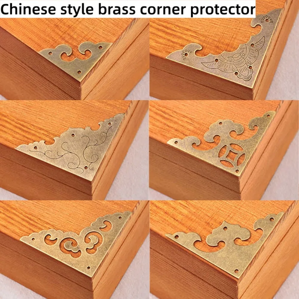 10Pcs Antique Brass Triangle Corner Protectors, Decorative Metal Corner Guards for Wooden Boxes, Pearl Boxes, Gift Boxe