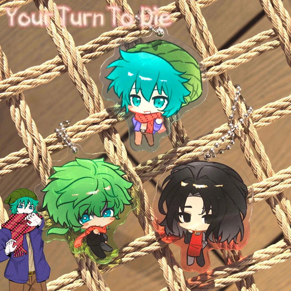 Game Your Turn To Die Shin Tsukimi Sou Hiyori Kai Satou Cosplay Keychain Acrylic Key Chain Bag Pendant Keyring Jewelry Accessory