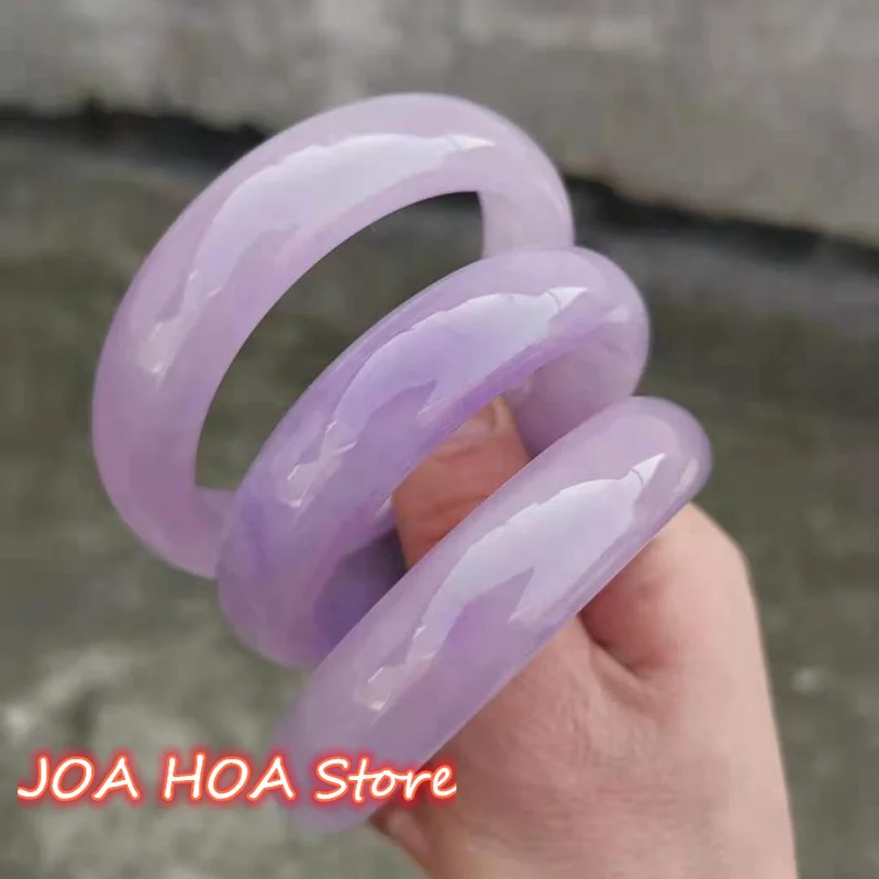 

New Natural Myanmar Jadeite Exquisite Bracelet Violet Jade Bangle Quality Hand Ring Fine Jewelry