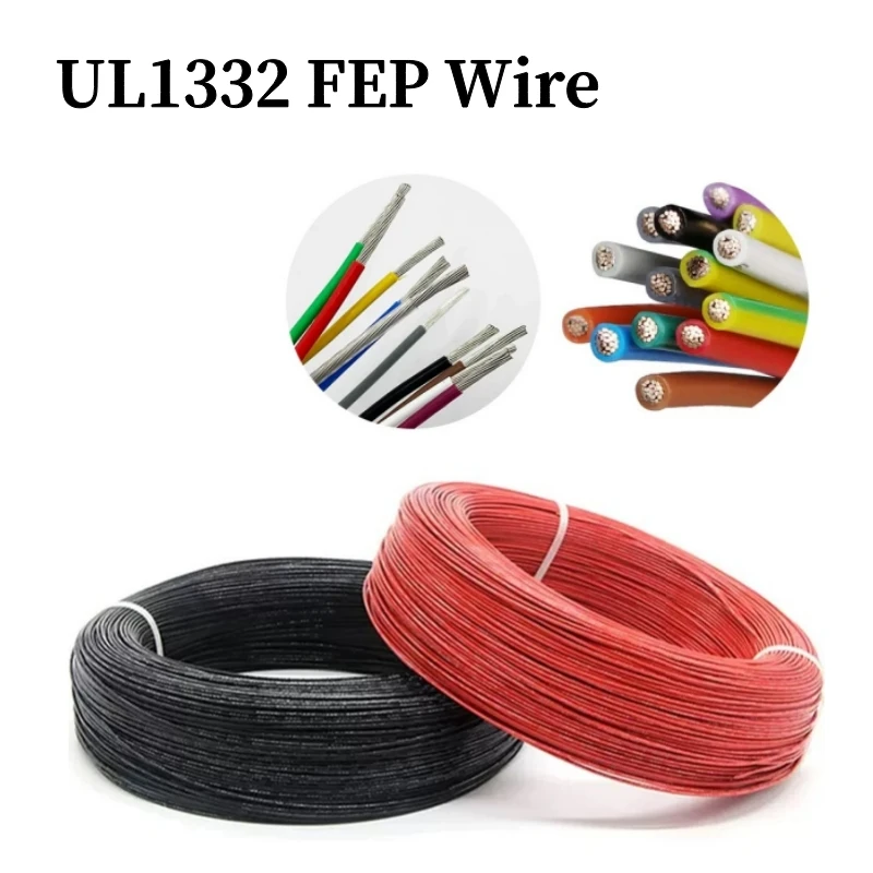 5/10M UL1332 PTFE Wire 30/28/26/24/22/20/18/16/14/13/12/10 AWG FEP Insulated High Temperature Electron Cable For 3D Printer